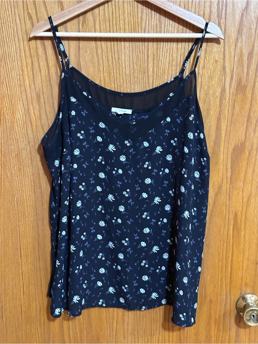 Maurices Black Floral Spaghetti Strap Camisole Sz 1